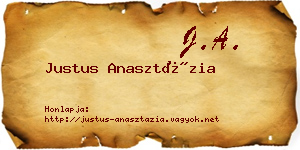 Justus Anasztázia névjegykártya